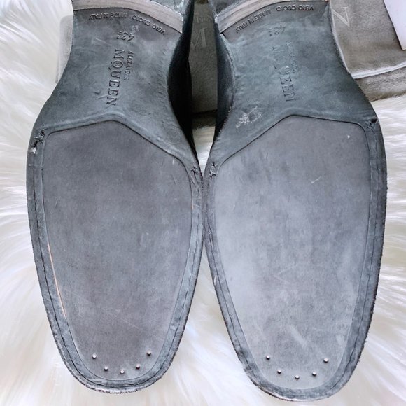 Alexander McQueen Dyed Black Oxford Leather Shoes main image 4
